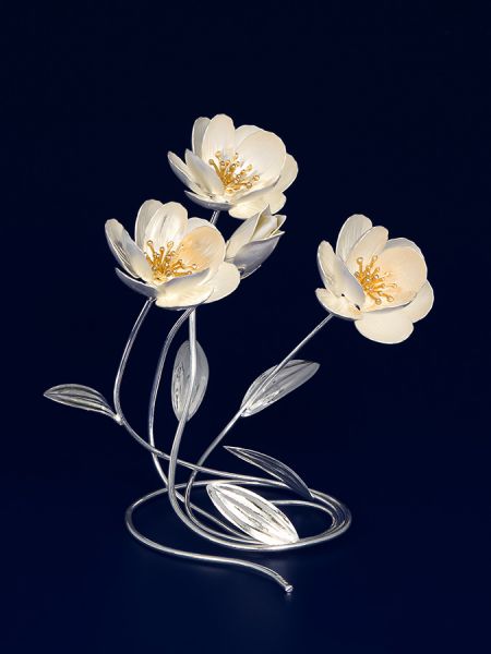 Anemone 3 fiori da tavolo con bocciolo