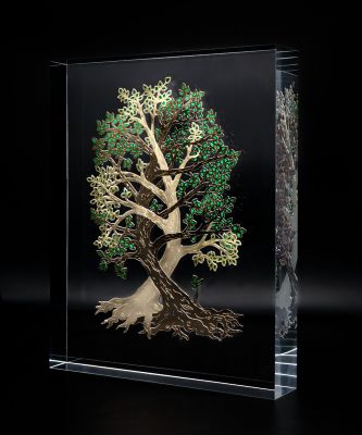 Alberi degli Abbracci dorato - Plexiglas